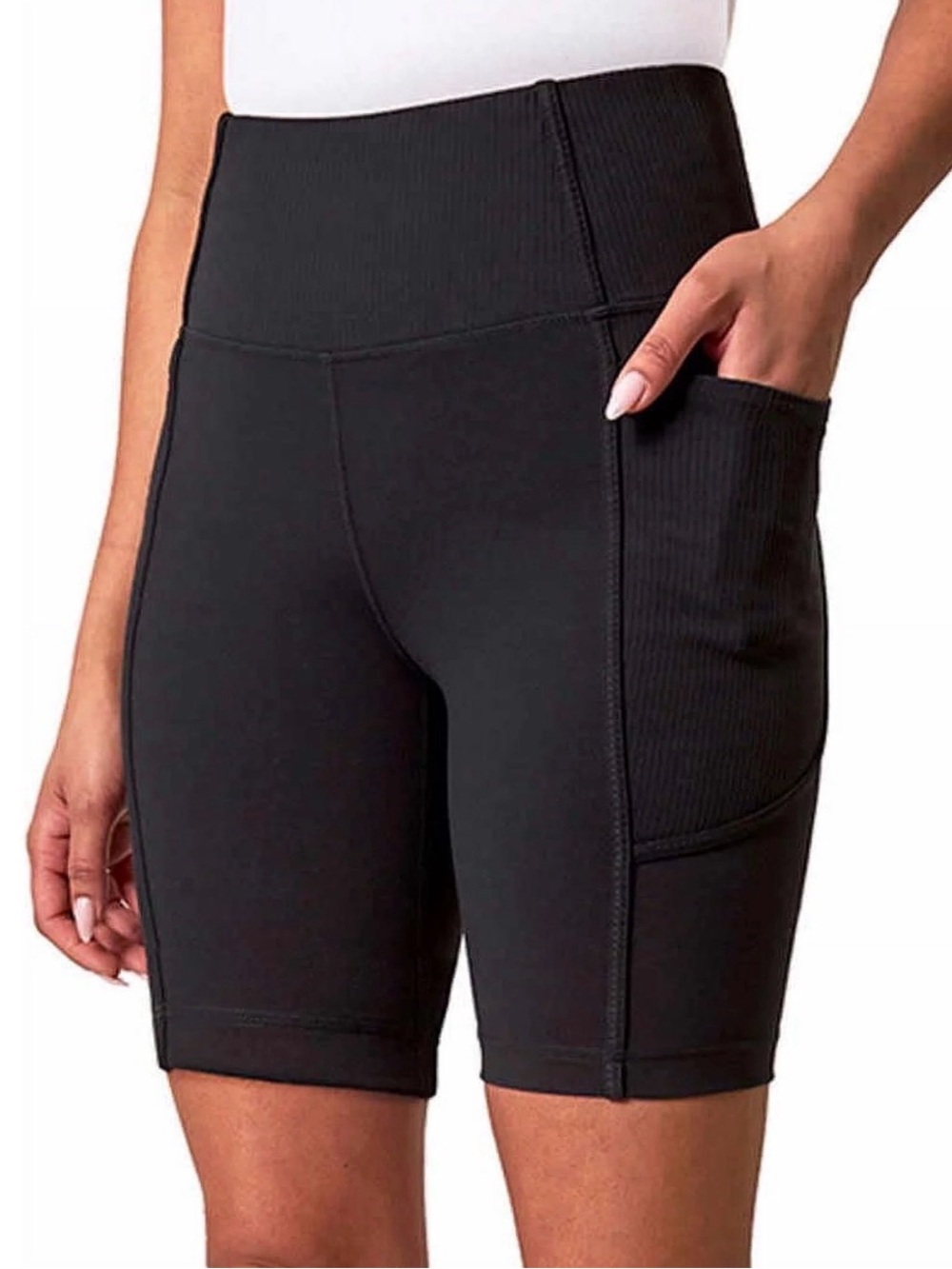 Mondetta Performance + Luxury Women's Sz XL Black High Waist Active Bike Shorts